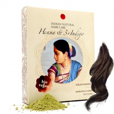 HENNA & 3XINDIGO 200G – SÖTÉTBARNA HAJFESTÉK